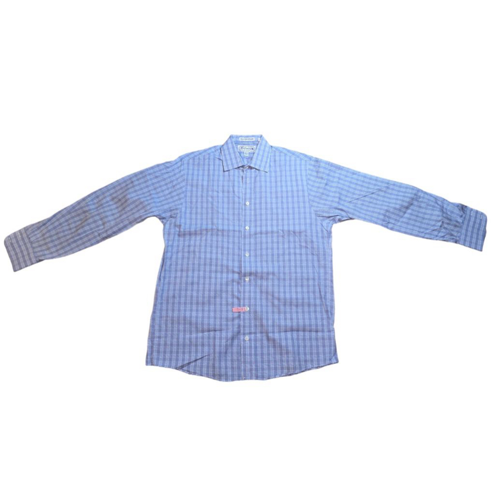 Men's Burberry Blue and White Gingham Button Down Shirt Size 15 1/2 (33)